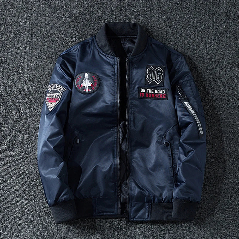 New Mens Bomber Jacket Coat Male Reversible Jacket Embroidery Oversized Casual Jacket Streetwear Men Clothing 7XL A5FB3