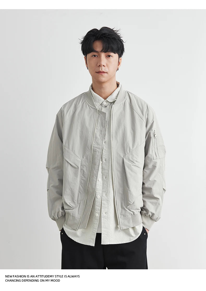 Bomber Jacket Men Spring And Autumn Fashion Brand Men's Spring Cargo Jacket Men's Top Windproof Men's Bomber Jacket Casual