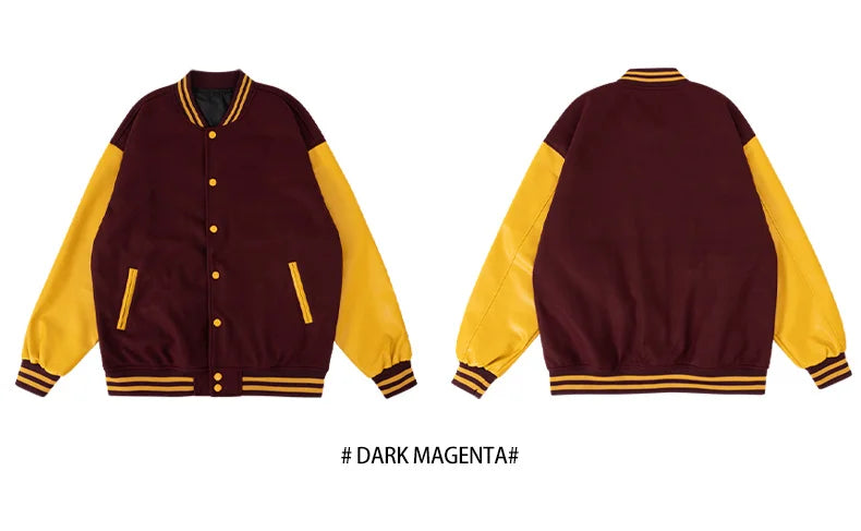 Men Bomber varsity jacket Baseball Patche Color Block Outerwear Casual Loose Spring and Autumn Comfy Unisex Coats New In Jackets