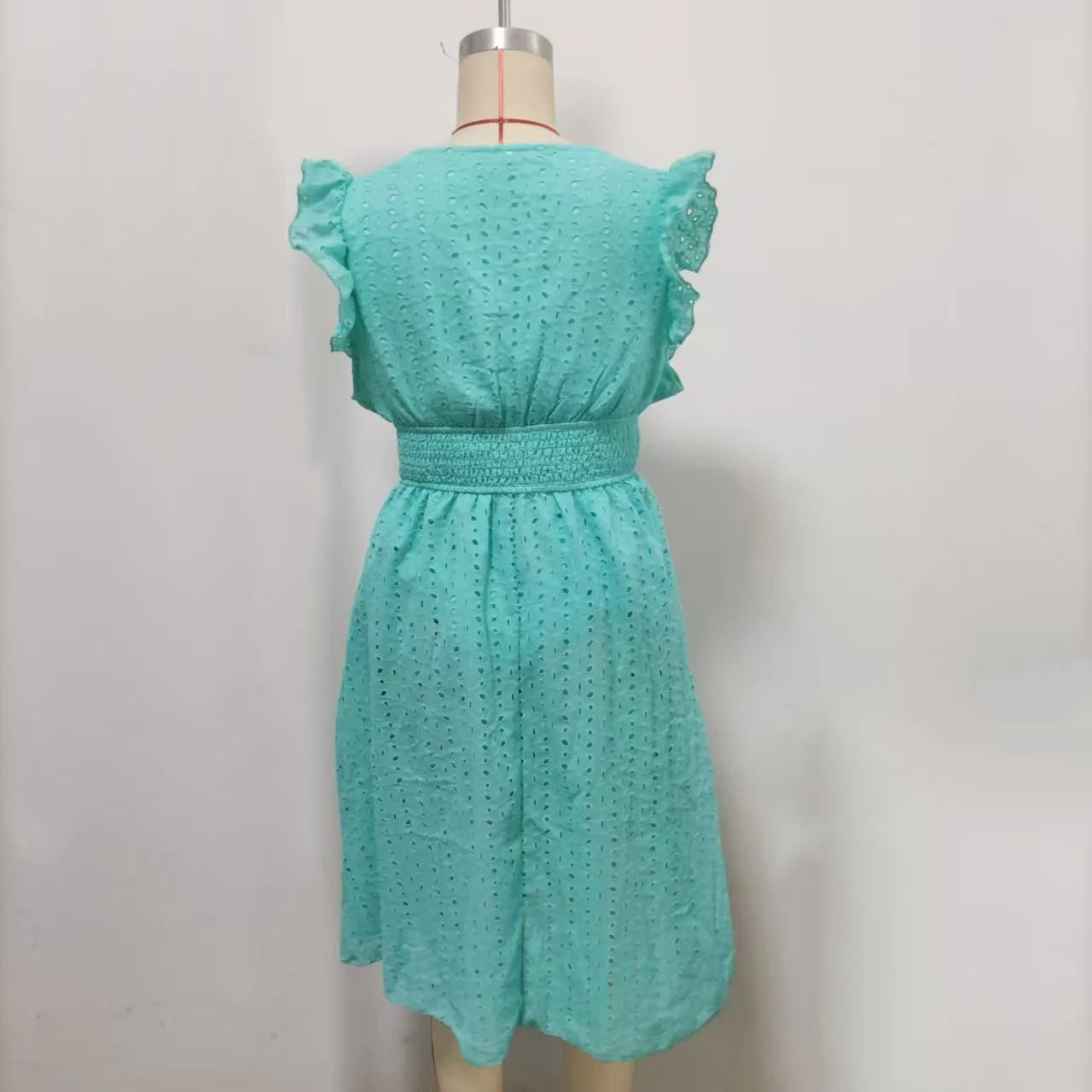 2024 new multi colored summer women's clothing fashionable temperament casual commuting lotus leaf sleeve elegant dress