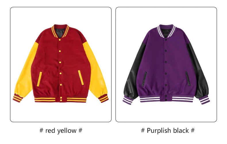 Men Bomber varsity jacket Baseball Patche Color Block Outerwear Casual Loose Spring and Autumn Comfy Unisex Coats New In Jackets