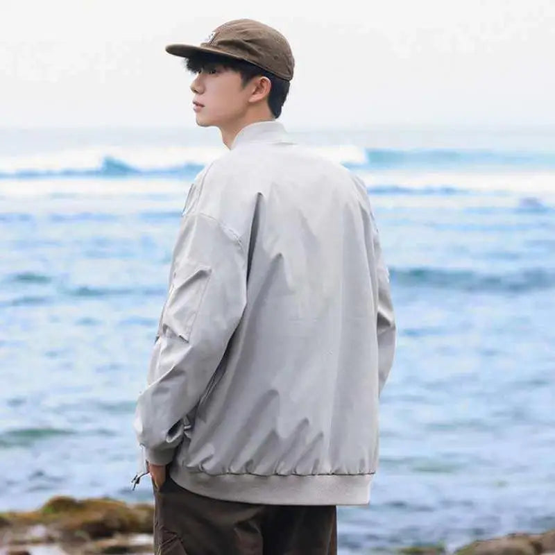 Military Style Quilted Pilot Jacket - Vintage Windproof Bomber Coat for Men Durable Stylish Urban Streetwear All-Season Outwear