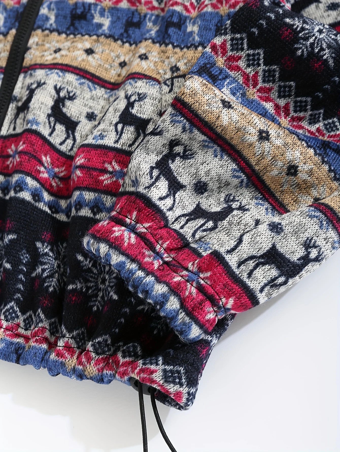 European and American fashion autumn and winter new national style printing plus velvet sweater casual loose coat blouse