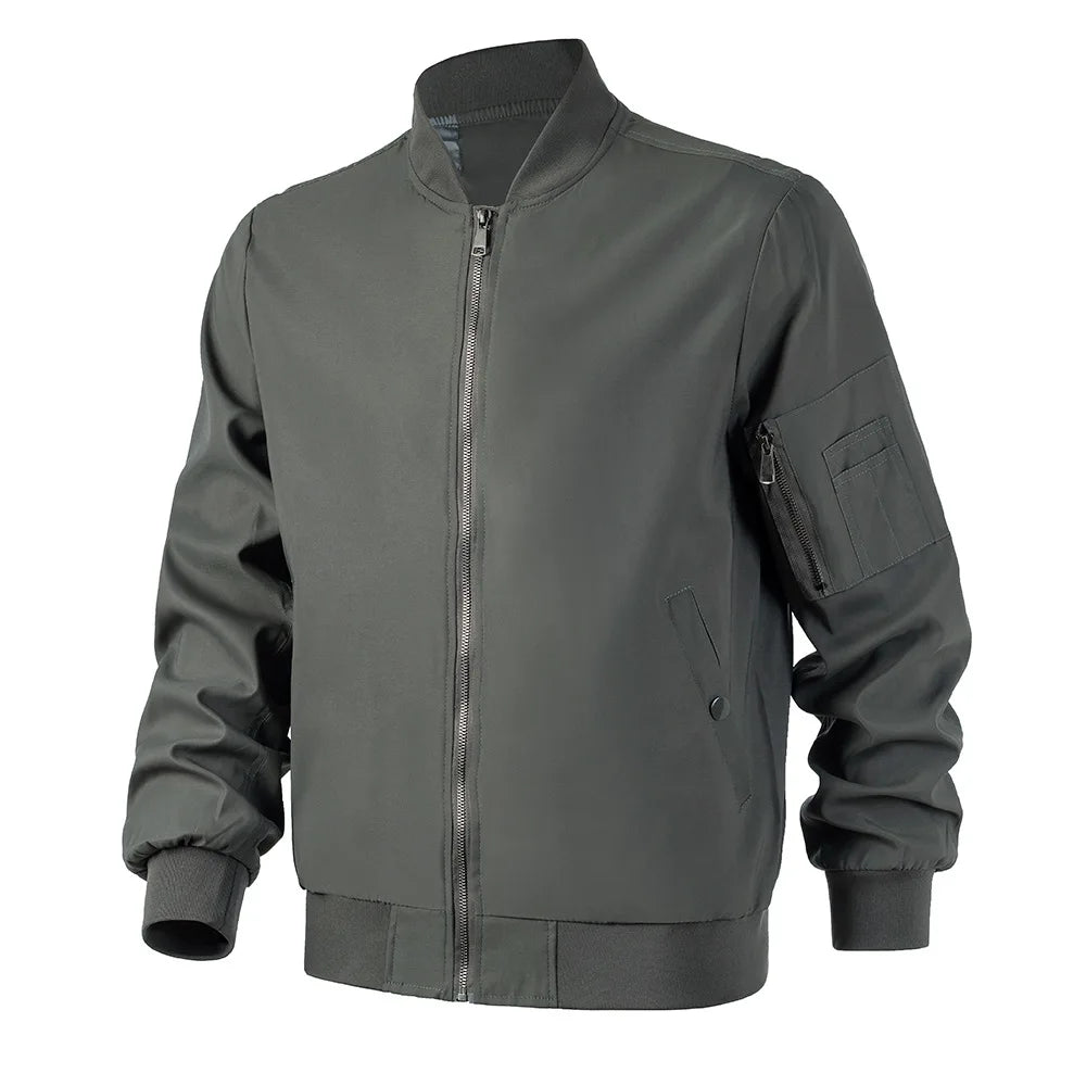 Men Bomber Jacket Thin Slim Long Sleeve baseball Jackets Mens Windbreaker Zipper Windbreaker Jacket Male Outwear Brand Clothing