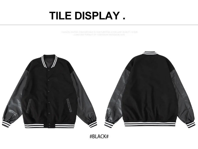 Men Bomber varsity jacket Baseball Patche Color Block Outerwear Casual Loose Spring and Autumn Comfy Unisex Coats New In Jackets