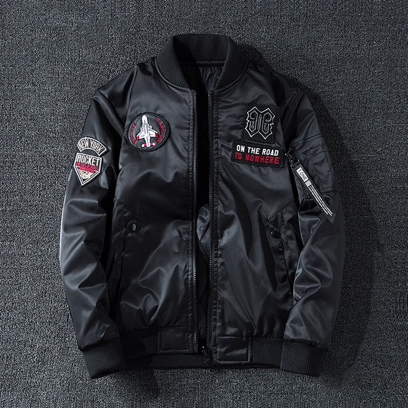 New Mens Bomber Jacket Coat Male Reversible Jacket Embroidery Oversized Casual Jacket Streetwear Men Clothing 7XL A5FB3